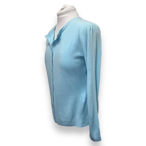 Luxe By Designers Originals Vapor Blue Cardigan & Tank Set Size L 100% Acrylic W - Picture 5 of 10